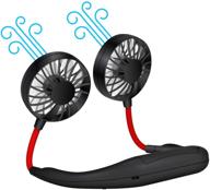 🌀 stay cool anywhere with the cellet hands free portable double side neck held fan - rechargeable usb battery personal mini fan (black) logo