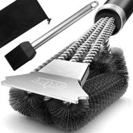 🔥 grillart bbq grill brush and scraper - extra long 18-inch handle - safe wire bristles barbecue cleaning brush for gas/charcoal grates - triple scrubber grilling cleaner logo