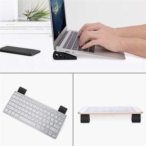 img 1 attached to 🖥️ Megrez Portable Desktop Computer Keyboard Stand Laptop Notebook Stand, Non-Slip Keyboard Stand Holder, Silicone Tilting Wedge Riser Holder for Desk, Notebook, 4PCS/Set, Black