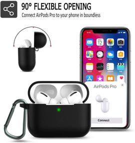 img 1 attached to 🔋 Чехол Coffea AirPods Pro: Гладкая силиконовая защита с брелоком для Apple AirPods Pro, черный - Зарегистрированный патент в США