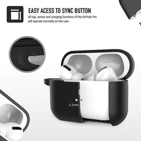 img 2 attached to 🔋 Чехол Coffea AirPods Pro: Гладкая силиконовая защита с брелоком для Apple AirPods Pro, черный - Зарегистрированный патент в США