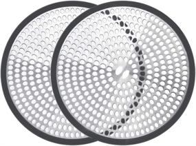 img 4 attached to Shiwely Shower Drain Hair Catcher: Stainless Steel & Silicone Protector - Easy Clean Mesh Trap for Effective Drainage (Black, 1 Pair)