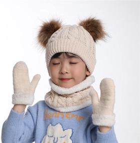 img 2 attached to 🧤 Winter-Ready Little Mitten Fleece Toddle Weather Boys' Accessories: Keep Your Little One Warm!