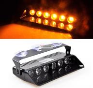 🌟 high-intensity 6w led strobe lights with 16 changing modes for visor, dashboard, and windshield emergency hazard warning (amber) logo