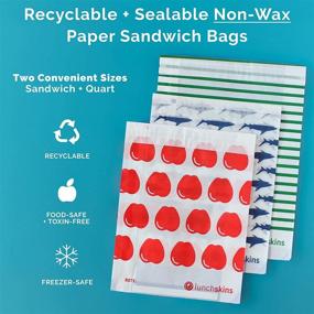 img 3 attached to 🍏 Recyclable & Sealable Paper Sandwich Bags, 50-Count, Apple - Lunchskins