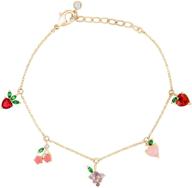 exquisite aloecye 14k gold plated cute fruit basket bracelet charm: a stunning beach bracelet for women & girls logo