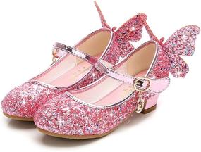 img 3 attached to 👑 Stunning Sparkly Princess Toddler Girls' Wedding Shoes and Flats