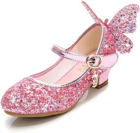 img 4 attached to 👑 Stunning Sparkly Princess Toddler Girls' Wedding Shoes and Flats