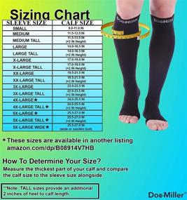 img 2 attached to 🧦 Open Toe Compression Socks by Doc Miller - 1 Pair - 20-30mmHg Support for Circulation, Recovery, Shin Splints & Varicose Veins