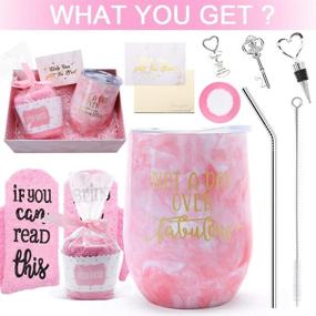 img 1 attached to Wine Tumbler Set - Ideal Valentines, Christmas, Wedding Anniversary, Birthday Gift for Women, Sister, Her, Wife, Mom, Daughter, Aunt, Grandma, Bff, Girlfriend, Bride, Bridesmaid - Never A Day Over Fabulous