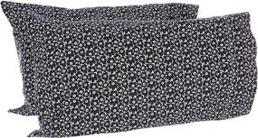 img 1 attached to 🌸 Premium Marimekko Pikkuinen Unikko Pillowcase Pair - Standard Size, Black