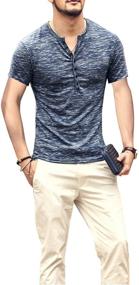 img 2 attached to 👕 Men's Casual Shirts with Henley Sleeves and Button Details