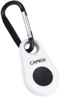 📸 bluetooth camera shutter remote control by camkix - drop style, iphone/android compatible - one button control - carabiner and lanyard with detachable ring included logo