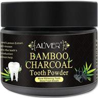 🦷 aliver's bamboo charcoal activated charcoal teeth whitening powder: 100% natural black carbon coconut for sensitivity-free tooth whitening logo