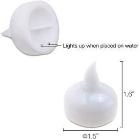 img 1 attached to 🕯️ Novelty Place LED Floating Candles - Flameless Tea Lights [12 Packs] for Wedding, Thanksgiving, Christmas & Birthday Party Decorations - Cool White Battery Operated, Waterproof