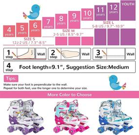 img 3 attached to 🛼 Adjustable Roller Skates for Kids - Light Up Wheels, Protective Gear, Outdoor & Indoor Use - Beginner Boys and Girls Roller Skates with Sport Package