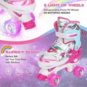 img 2 attached to 🛼 Adjustable Roller Skates for Kids - Light Up Wheels, Protective Gear, Outdoor & Indoor Use - Beginner Boys and Girls Roller Skates with Sport Package