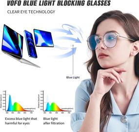 img 1 attached to 👓 VOFO VISION Oversized Round Blue Light Blocking Glasses for Women Men, Gaming Computer Glasses with 39% Blue Light Blocking - VF2604