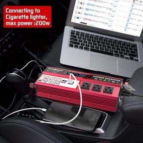 img 2 attached to SUDOKEJI 1000W/2000W Power Inverter for Car with LCD Display, DC 12V to AC 110V 120V, Portable Adapter with 3 AC Outlets and 4X 2.4A USB Ports, Ideal for Truck/RV with 12V Car Cigarette Lighter