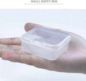 img 2 attached to Heatoe 30-Pack Small Clear Plastic Beads Storage Containers with Hinged Lid - Perfect for Small Items, Crafts