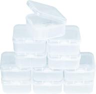 heatoe 30-pack small clear plastic beads storage containers with hinged lid - perfect for small items, crafts logo