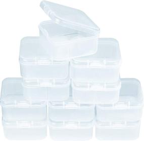 img 4 attached to Heatoe 30-Pack Small Clear Plastic Beads Storage Containers with Hinged Lid - Perfect for Small Items, Crafts