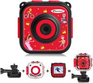 prograce kids camera underwater waterproof camera for kids camcorder for boys girls 4x digital zoom 3-level volume adjustment(red) logo