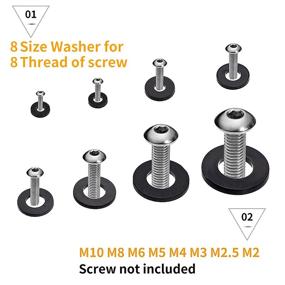 img 1 attached to ⚙️ Essential 500PCS Black Nylon Washers Assortment Kit - M2, M2.5, M3, M4, M5, M6, M8, M10 Metric Sealing Spacer Gasket Rings