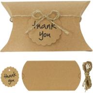 🎁 vlovelife 50pcs pillow paper gift boxes: perfect wedding baby shower birthday party favor box with thank you tags & jute twines logo