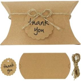 img 4 attached to 🎁 vLoveLife 50pcs Pillow Paper Gift Boxes: Perfect Wedding Baby Shower Birthday Party Favor Box with Thank You Tags & Jute Twines