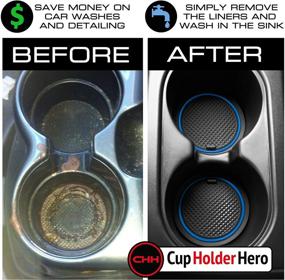 img 1 attached to Premium CupHolderHero Accessories for Honda Accord 2018-2022 – Custom Non-Slip Anti Dust Cup Holder Inserts, Center Console Liner Mats, Door Pocket Liners 17-pc Set (Blue Trim)