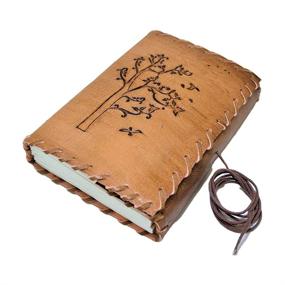 img 2 attached to 📔 Genuine Leather Bound Notebook Journal - Vintage Notebooks, Blank Diary Pages - Journal for Men, Women - Tree and Birds Print, 5x7" Travel Diary - Antique Style - Ideal Gifts for Her - Sanctuary Traders