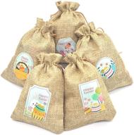 🐰 easter burlap gift bags: 10 pcs bulk candy & treat bags with bunny eggs, perfect for easter party favors! logo