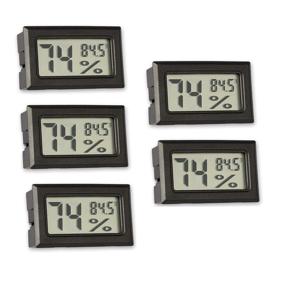 img 4 attached to 🌡️ Mini Thermometer Hygrometer 5 Pack – Small Digital Temperature Humidity Meters Gauge for Indoor Outdoor Use – LCD Display Monitor in Fahrenheit (℉) – Ideal for Humidors, Greenhouse, Home, Room, Cellar, Fridge