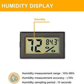 img 1 attached to 🌡️ Mini Thermometer Hygrometer 5 Pack – Small Digital Temperature Humidity Meters Gauge for Indoor Outdoor Use – LCD Display Monitor in Fahrenheit (℉) – Ideal for Humidors, Greenhouse, Home, Room, Cellar, Fridge