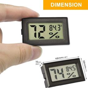 img 3 attached to 🌡️ Mini Thermometer Hygrometer 5 Pack – Small Digital Temperature Humidity Meters Gauge for Indoor Outdoor Use – LCD Display Monitor in Fahrenheit (℉) – Ideal for Humidors, Greenhouse, Home, Room, Cellar, Fridge