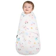 🐰 ginmic baby swaddle blanket: easy diaper changes zipper & adjustable sleep sack 3-6 months - rabbit medium logo