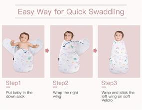 img 2 attached to 🐰 Ginmic Baby Swaddle Blanket: Easy Diaper Changes Zipper & Adjustable Sleep Sack 3-6 Months - Rabbit Medium
