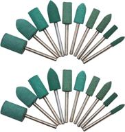 ⚙️ heymous rubber polishing bits - bullet cylinder shape polishing burrs bit for electric drills and rotary tools - 3mm mandrel - pack of 20 pieces (green) logo