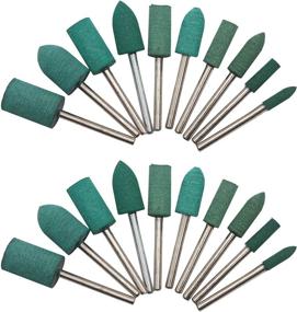 img 4 attached to ⚙️ HEYMOUS Rubber Polishing Bits - Bullet Cylinder Shape Polishing Burrs Bit for Electric Drills and Rotary Tools - 3mm Mandrel - Pack of 20 Pieces (Green)