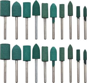 img 3 attached to ⚙️ HEYMOUS Rubber Polishing Bits - Bullet Cylinder Shape Polishing Burrs Bit for Electric Drills and Rotary Tools - 3mm Mandrel - Pack of 20 Pieces (Green)