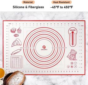 img 3 attached to 🥧 Extra Large Non Slip Silicone Pastry Mat with Measurements - Non Stick, Thick & Easy to Clean - Ideal for Fondant, Rolling Dough, Pie Crust, Pizza, and Cookies - BPA Free Kneading Mats (16" x 24", Red)