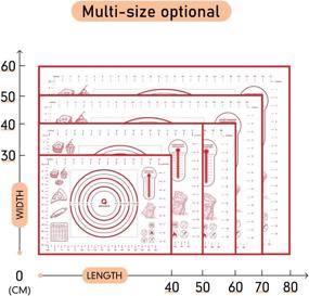 img 1 attached to 🥧 Extra Large Non Slip Silicone Pastry Mat with Measurements - Non Stick, Thick & Easy to Clean - Ideal for Fondant, Rolling Dough, Pie Crust, Pizza, and Cookies - BPA Free Kneading Mats (16" x 24", Red)