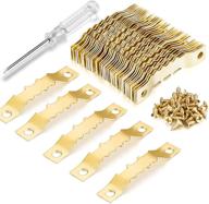 yhyz sawtooth picture frame hangers set: gold, premium 50pcs photo frame 🖼️ holders + 100pcs screws + screwdriver - ideal for artwork, clocks & home decoration logo