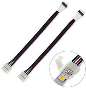 img 1 attached to 🔌 Solderless Connector for 10mm 5050 RGBW/RGBWW LED Strip Lights with 5 Pin RGBW Compatibility - Easy Installation and Connectivity