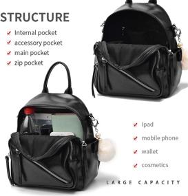 img 1 attached to Leather Backpack Fashion Convertible Daypack Backpacks