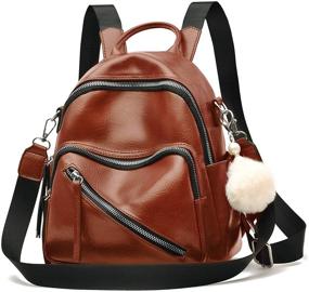 img 4 attached to Leather Backpack Fashion Convertible Daypack Backpacks