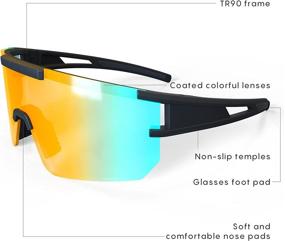 img 2 attached to 🕶️ ZEMFAY Polarized Sports Sunglasses for Men and Women, UV Protection Cycling Glasses for Outdoor Activities