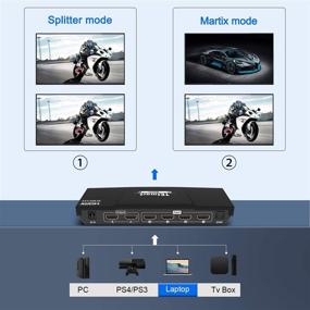 img 2 attached to 🔁 TESmart 4x2 Матричный переключатель HDMI Splitter, 4K @ 60 Гц Переключатель HDMI, HDCP 2.2 18 Гбит / с, Ultra HD 4K x 2K, 3D, 1080p, EDID, HDR Dolby Vision - Черный, с ИК-пультом