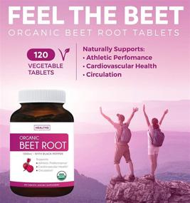 img 2 attached to Organic Beet Root Powder (120 Tablets) - 1350mg Beets/Serving with Black Pepper for Enhanced Absorption | Nitrate Supplement for Circulation & Heart Health | Boost Super Athletic Performance | No Capsules